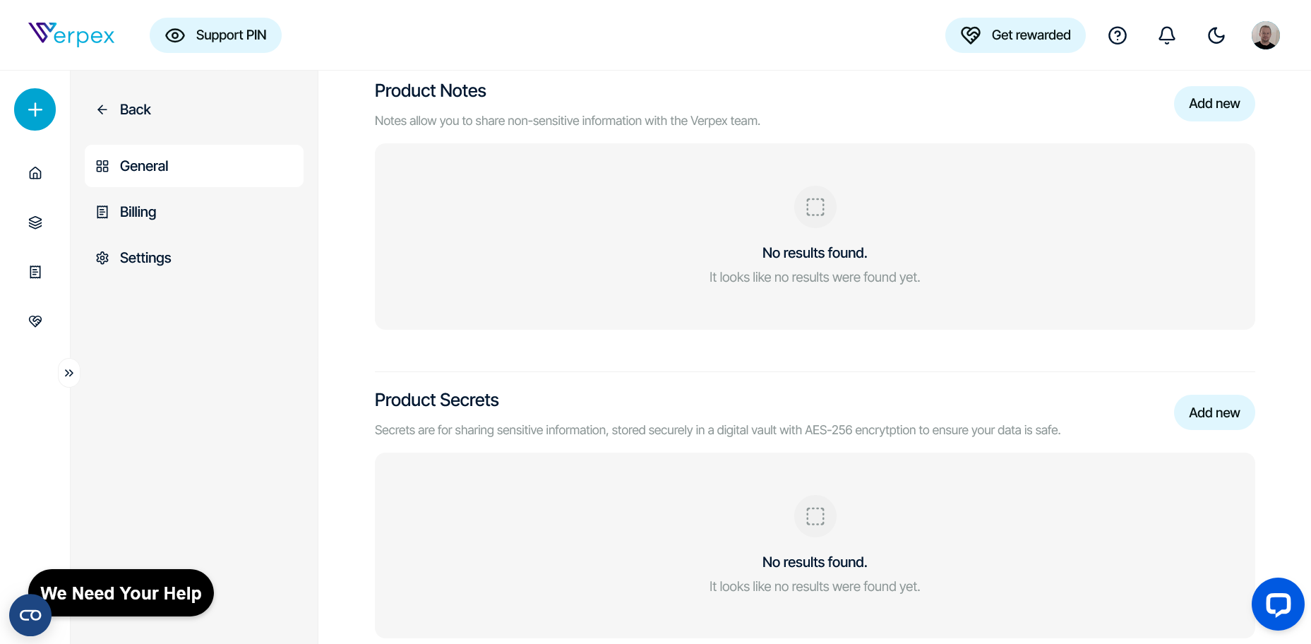 screenshot of the Management panel General tab