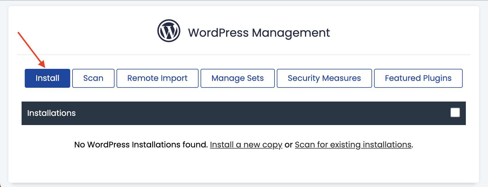 Écran d’installation WordPress de Softaculous