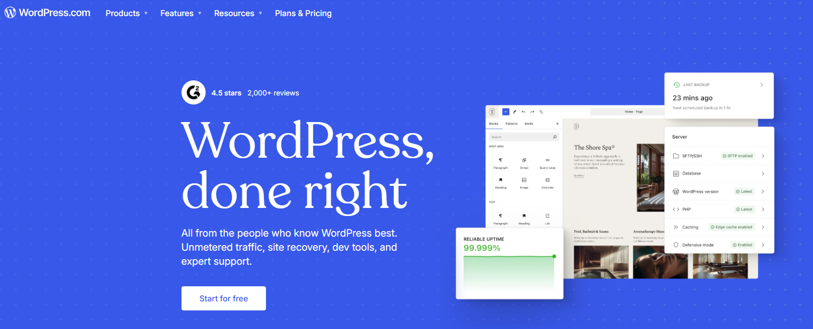 WordPress.com homepage for Black Friday coupon redemption
