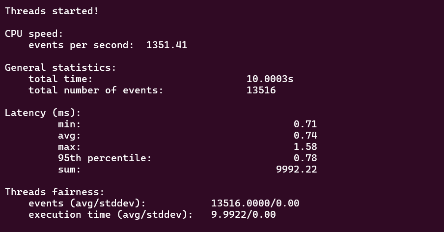 screenshot of CPU Performance Single-thread test result