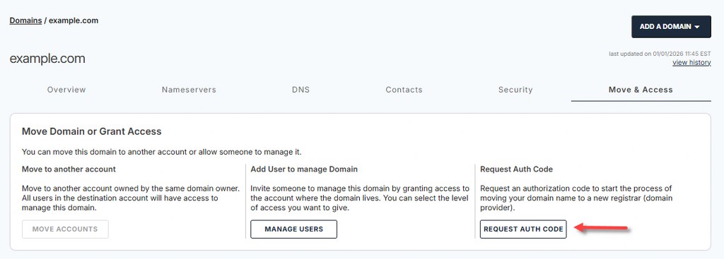 Auth Code from Bluehost