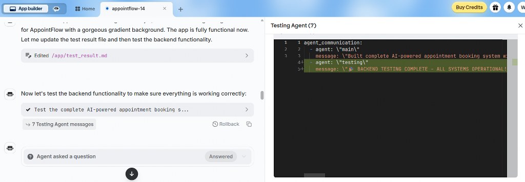 Automated testing panel displaying backend validation and test execution results