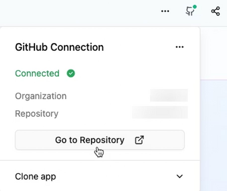 GitHub connection successfully established with repository access available