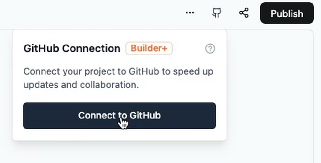 GitHub integration panel displaying the Connect to GitHub option