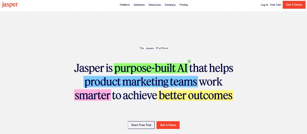 Jasper AI website.