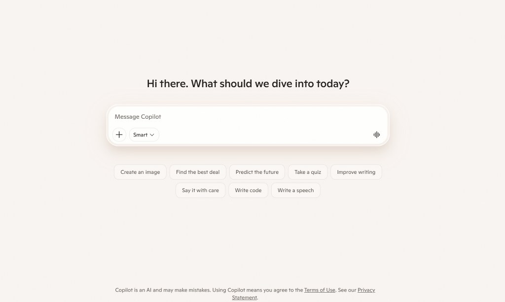 Microsoft Copilot website.