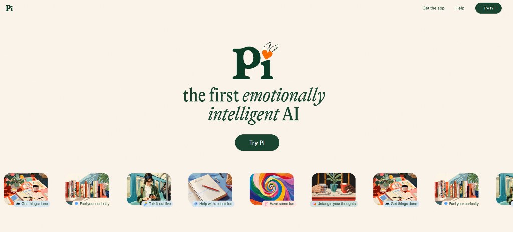Pi by Inflection AI website.