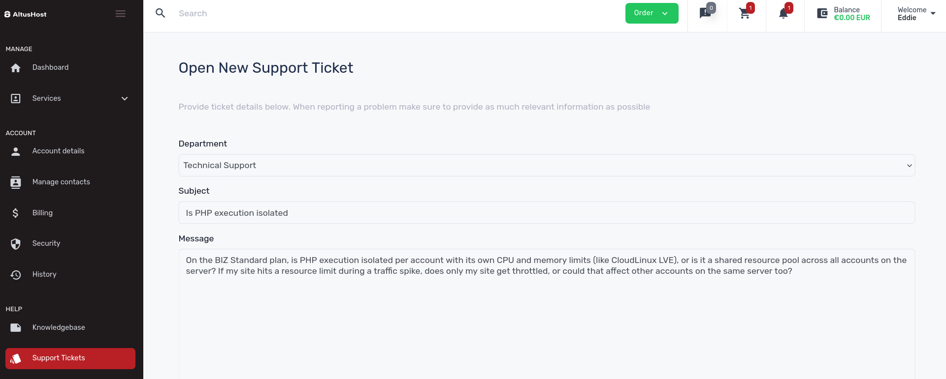 screenshot of Summited Ticket