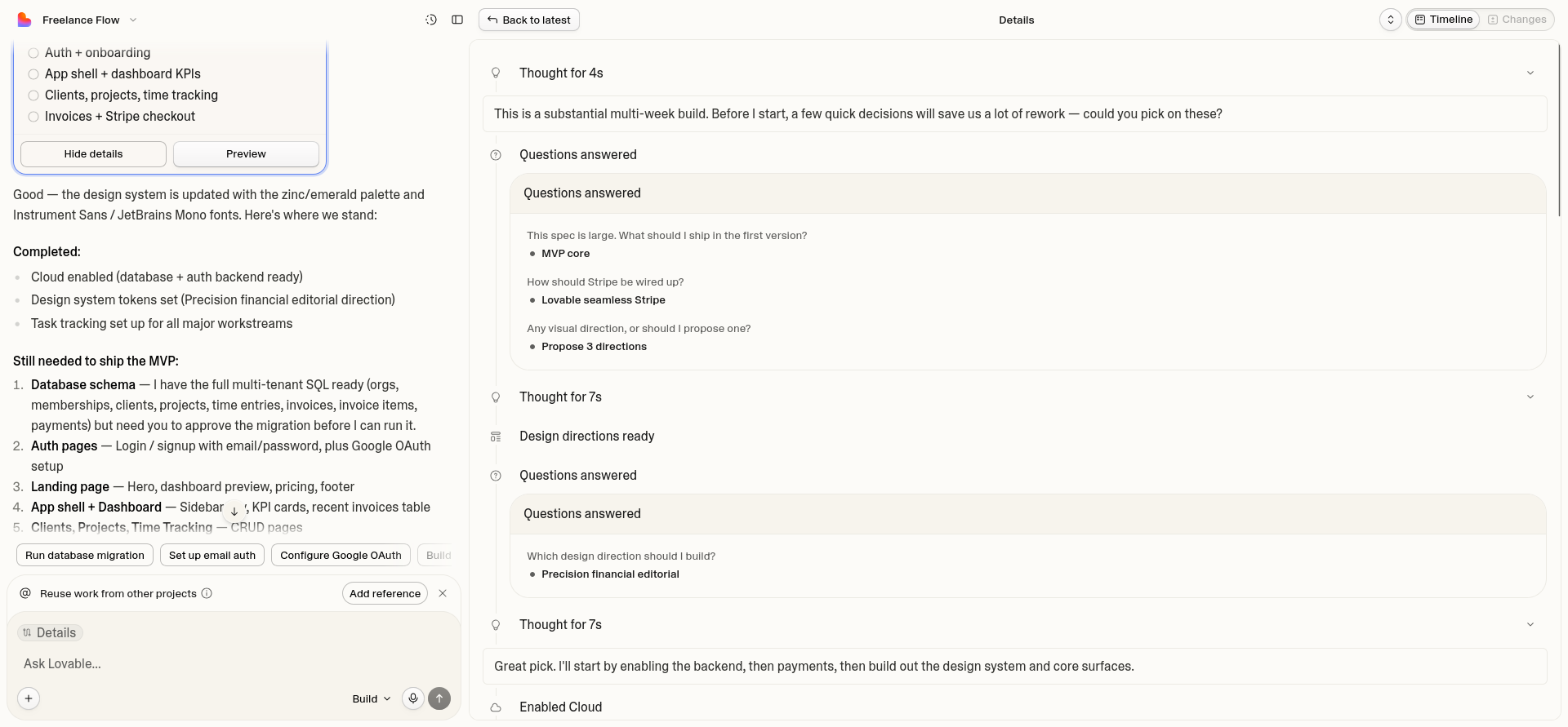 screenshot of Lovable website