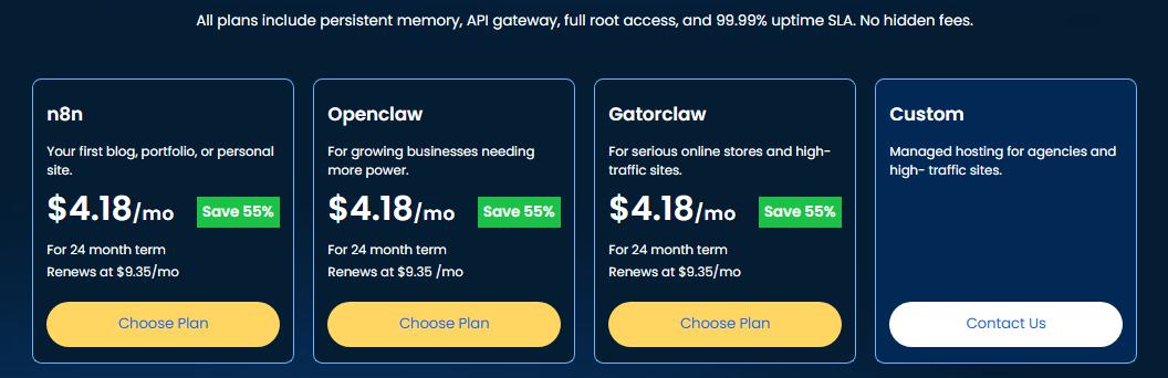 Bluehost Agent Hosting plan options