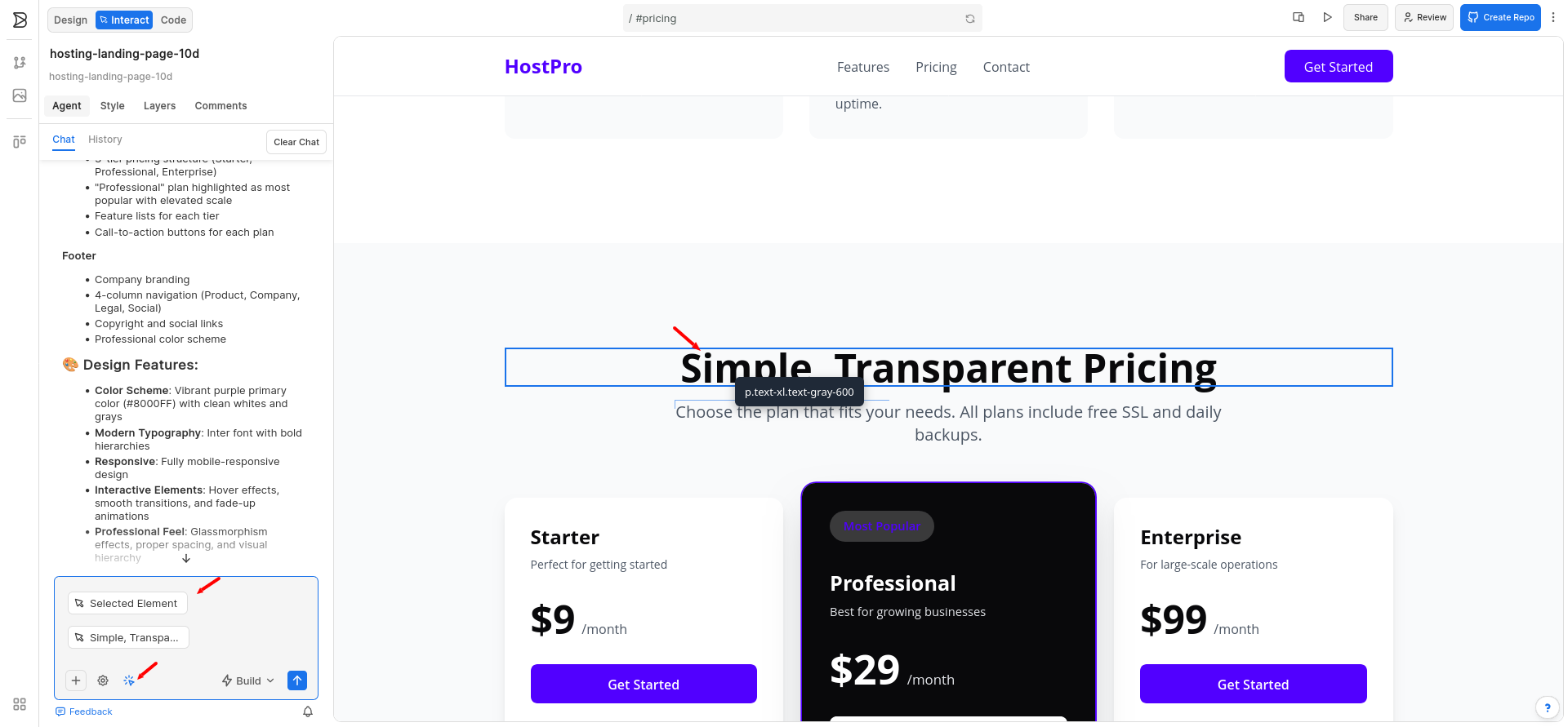 screenshot of Builder.io editor
