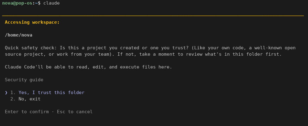 screenshot of interactive session inside that folder