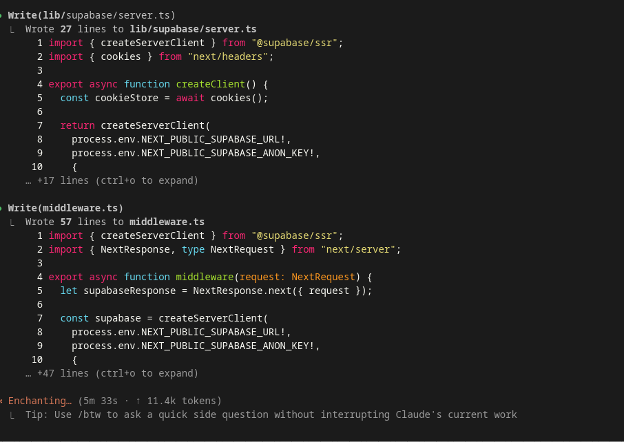 screenshot of the code