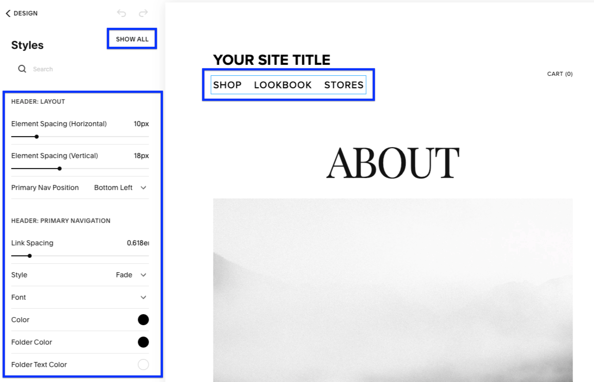 Squarespace visual editor during Cloudflare vs Squarespace comparison