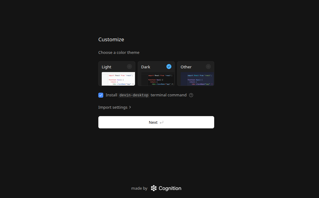 screenshot of Color themes