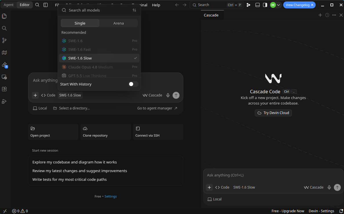 screenshot of Models list