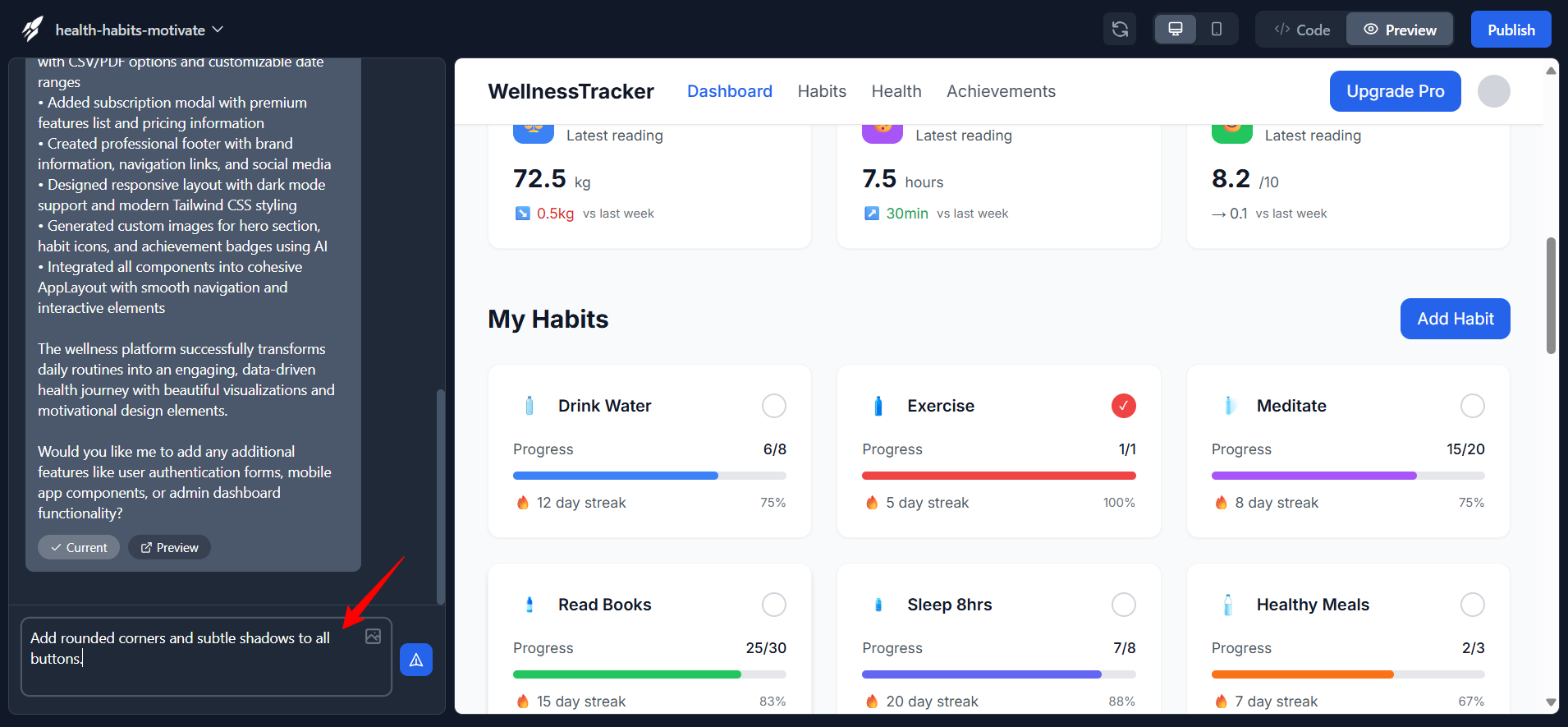 screenshot of Famous.ai editor