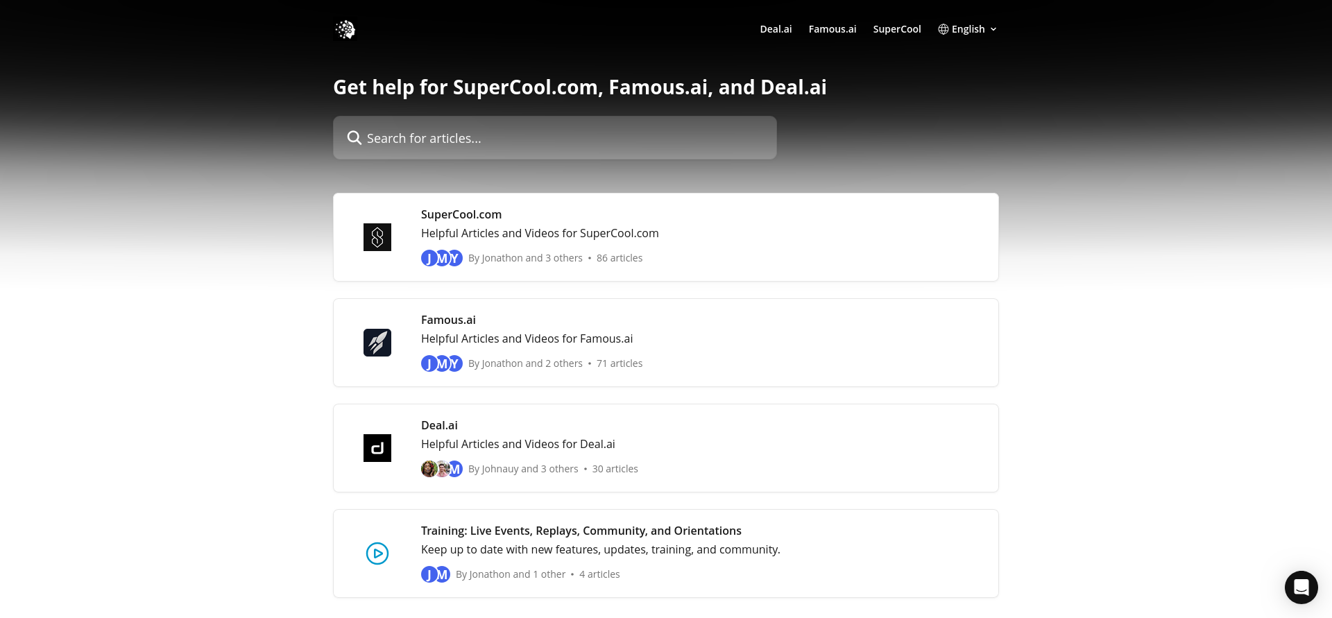 screenshot of Learning resources