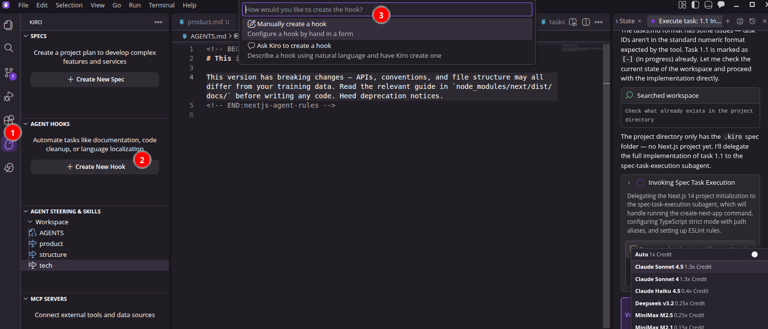 screenshot of Agent Hooks