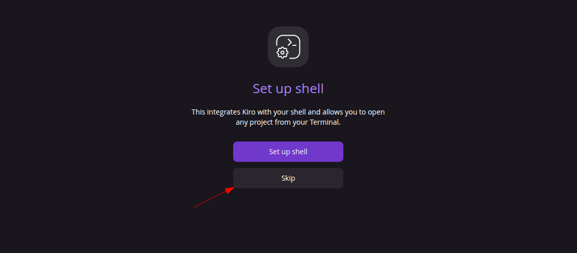 screenshot of Skip button