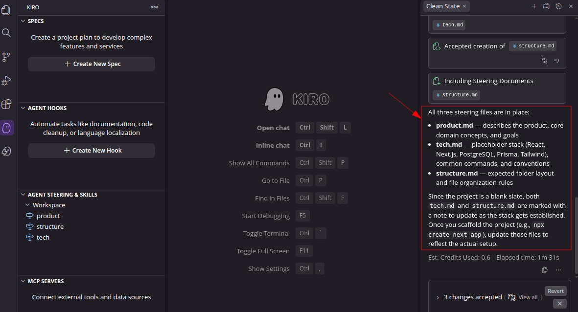 screenshot of the steering process