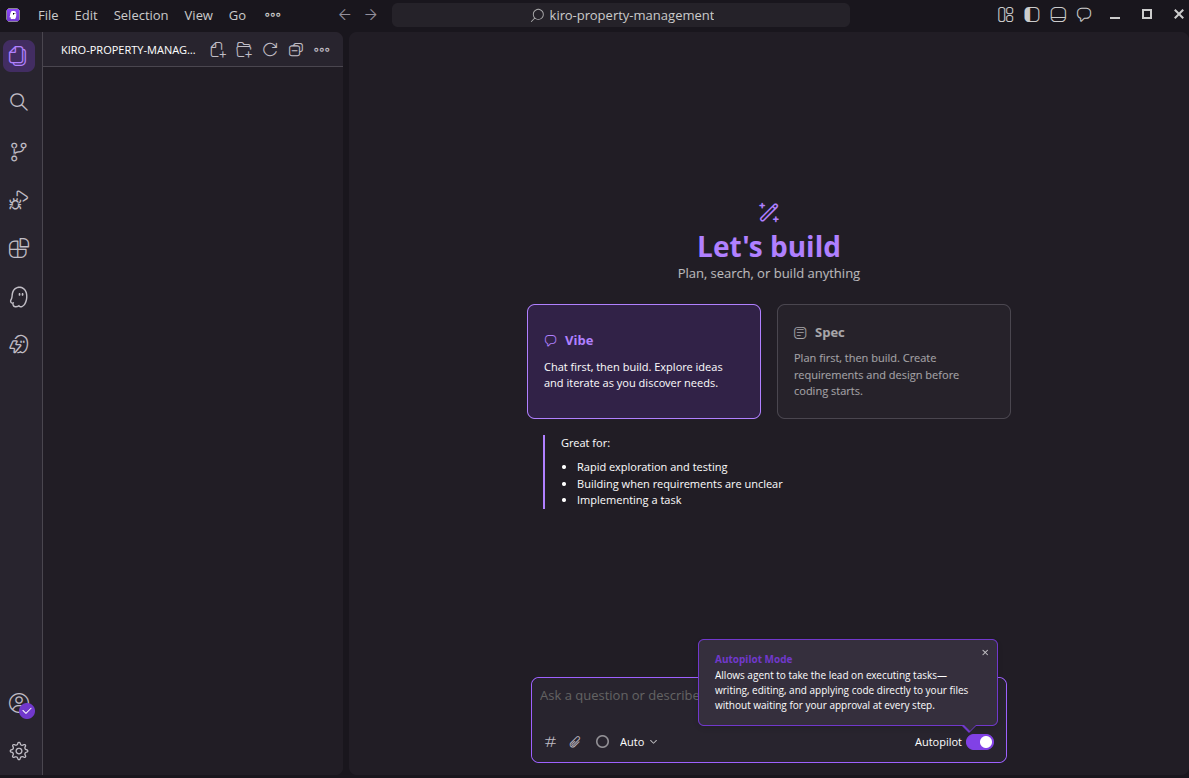 screenshot of the Autopilot option