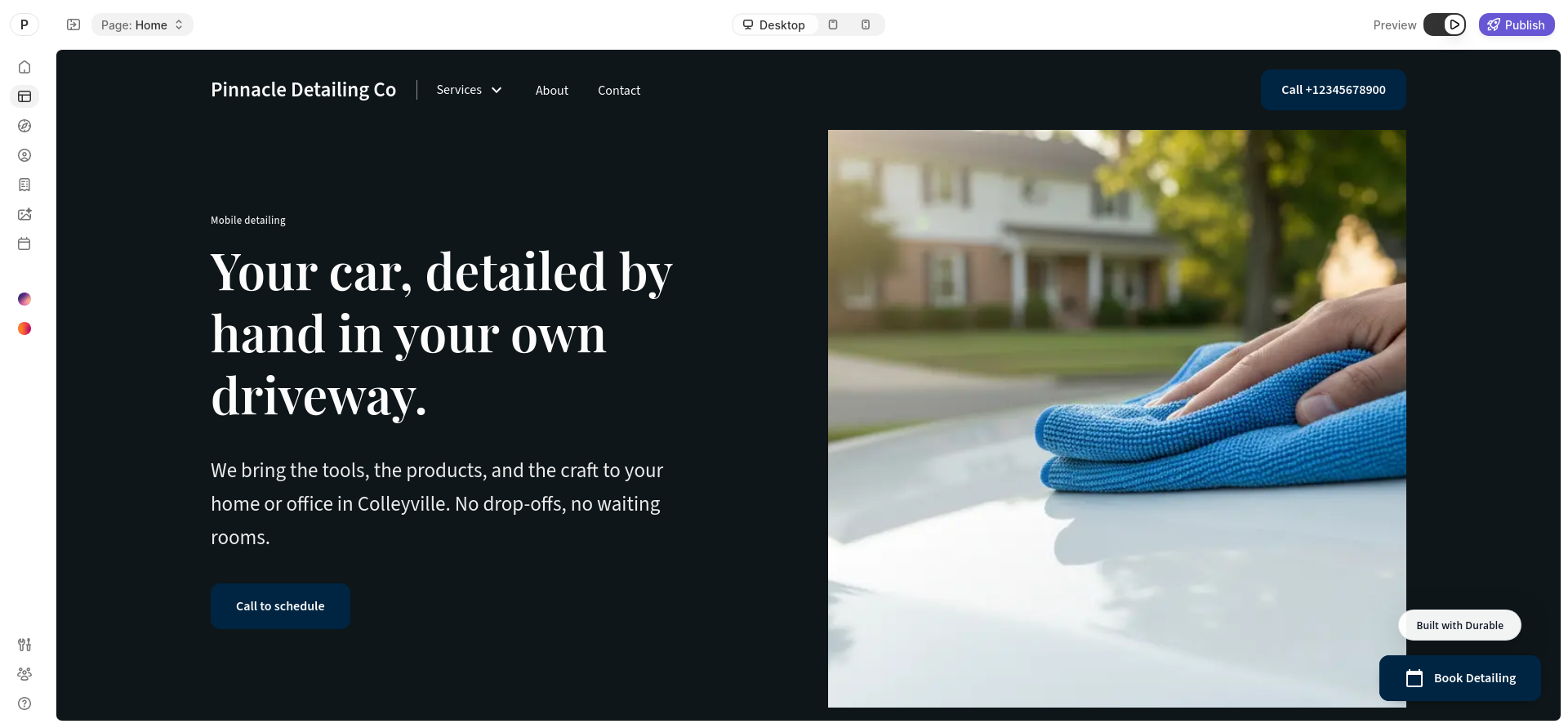 screenshot of Durable: UrbanClean Website Build