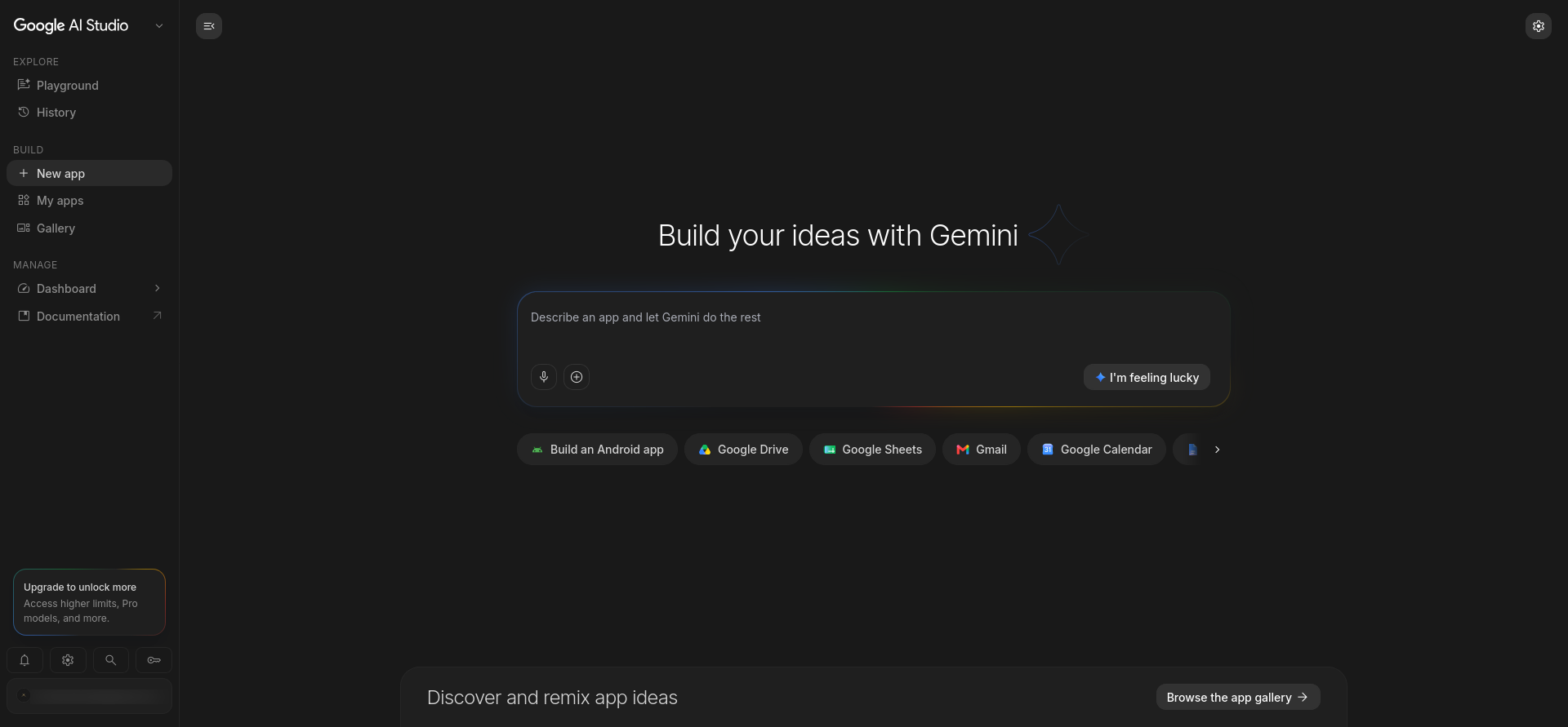 screenshot of Google AI Studio interface