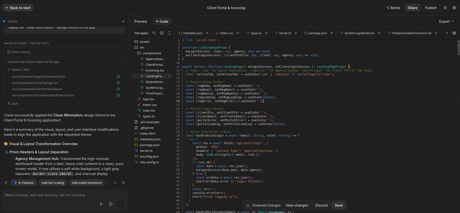 screenshot of Google AI Studio editor