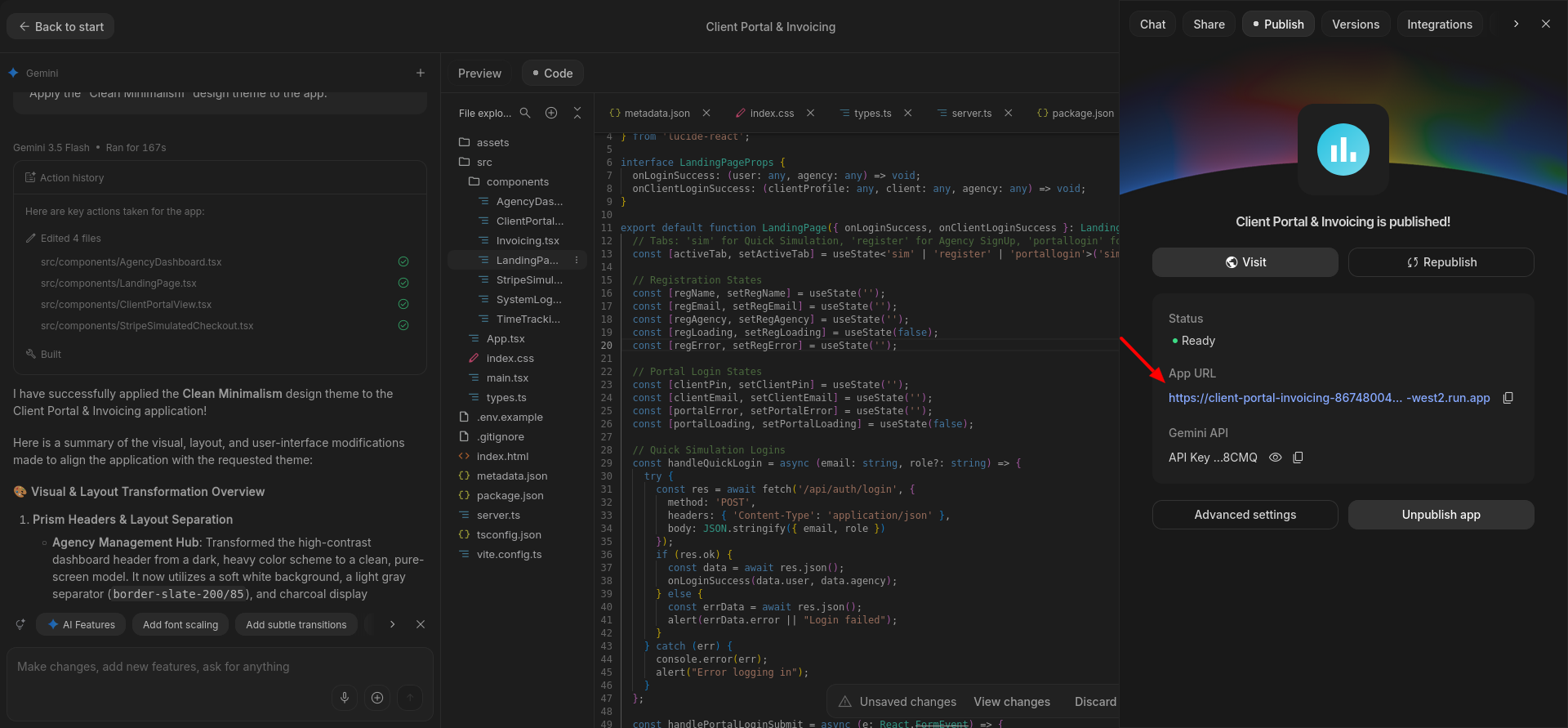 screenshot of App URL