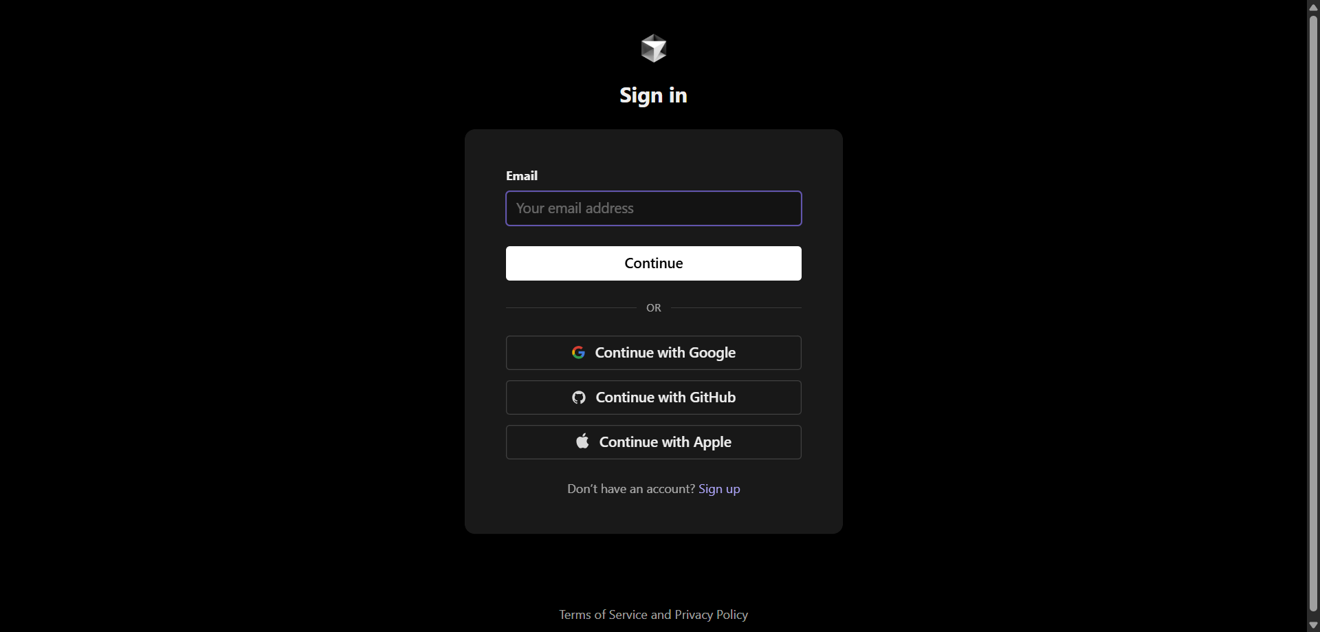 screenshot of Cursor Sign in window
