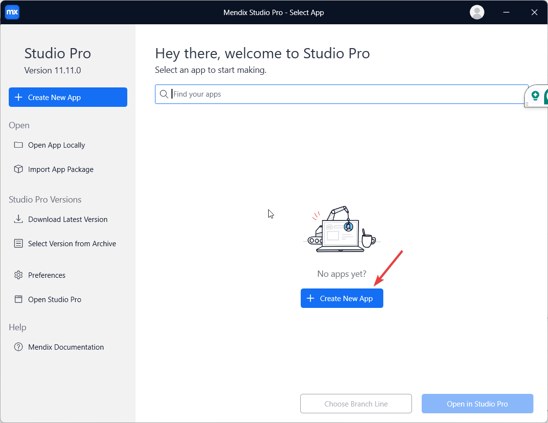 screenshot of Studio Pro