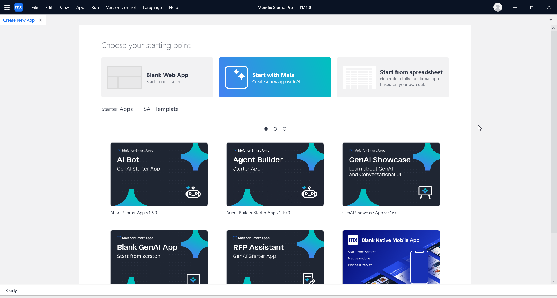 screenshot of Mendix Studio Pro