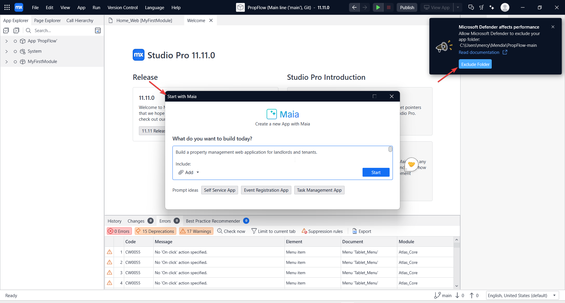 screenshot of 'Exclude Folder' button