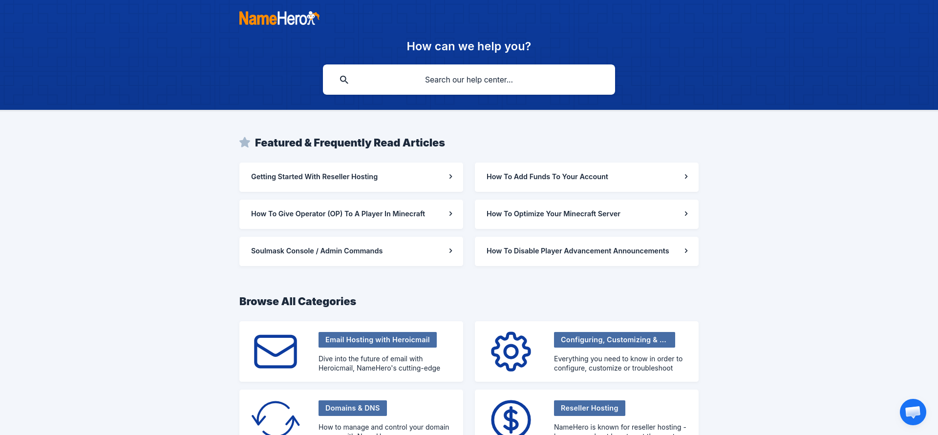 screenshot of knowledge base