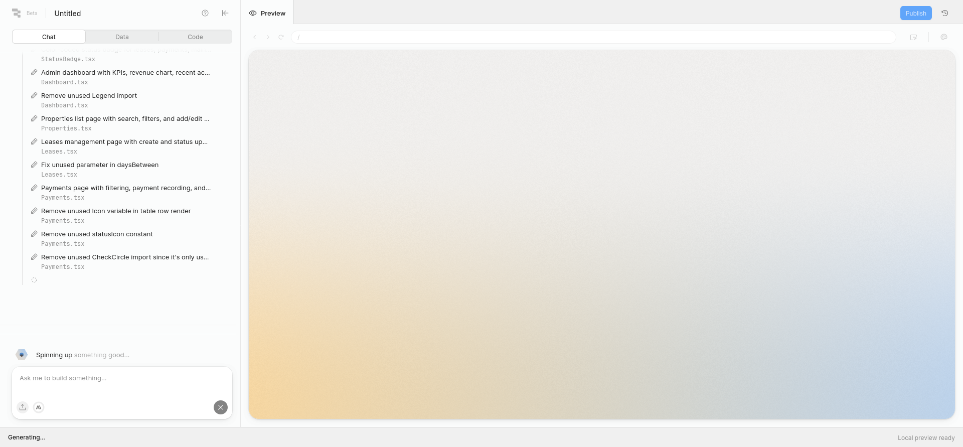 screenshot of the process