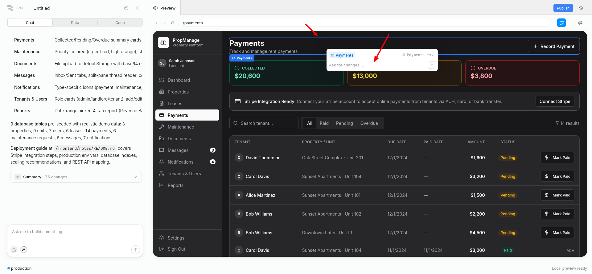 screenshot of the editor