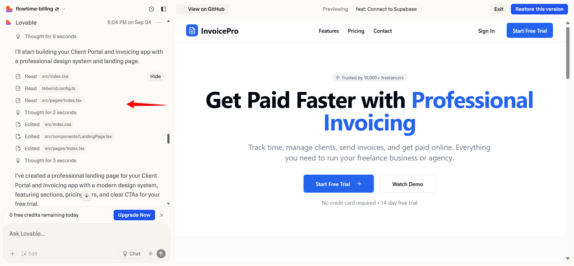 screenshot of Flowtime-Billing