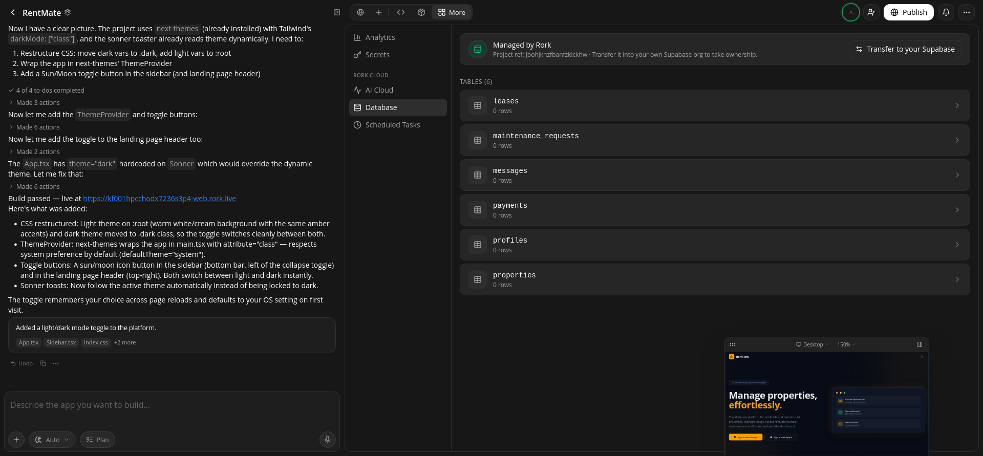screenshot of Databases