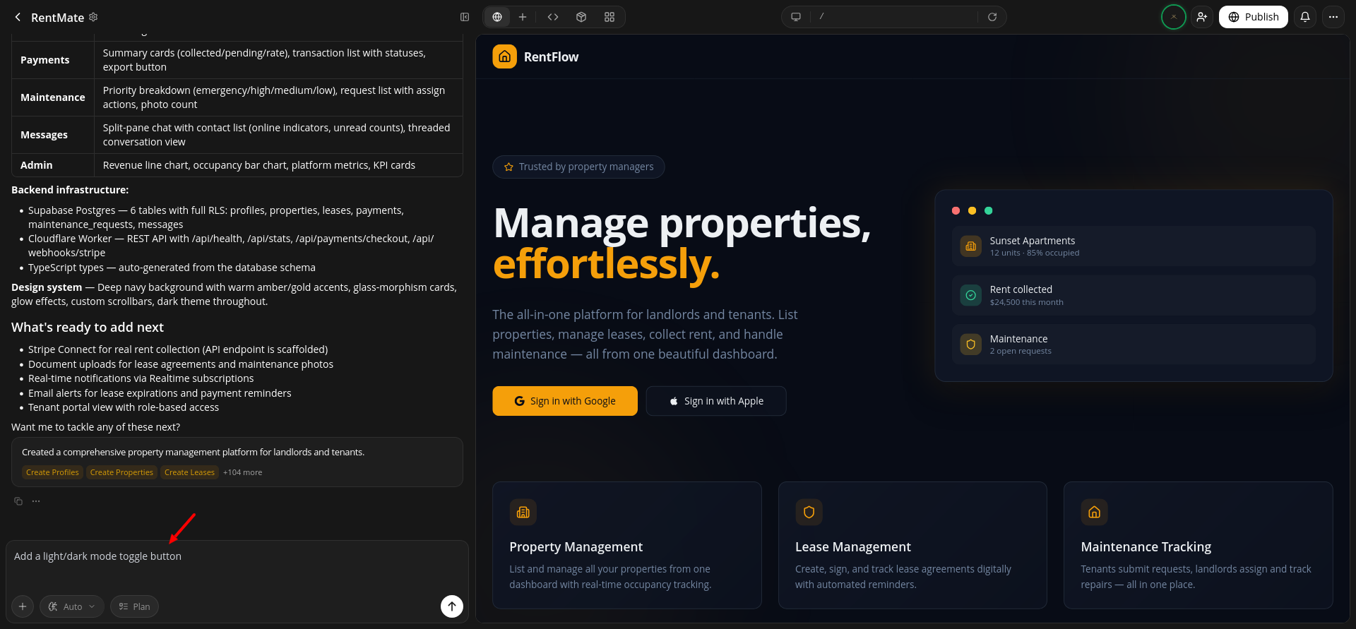 screenshot of the prompt