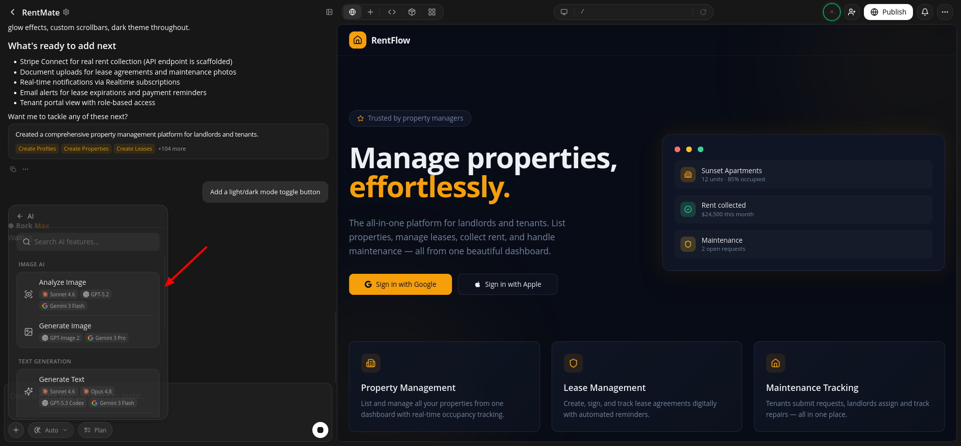 screenshot of Image AI