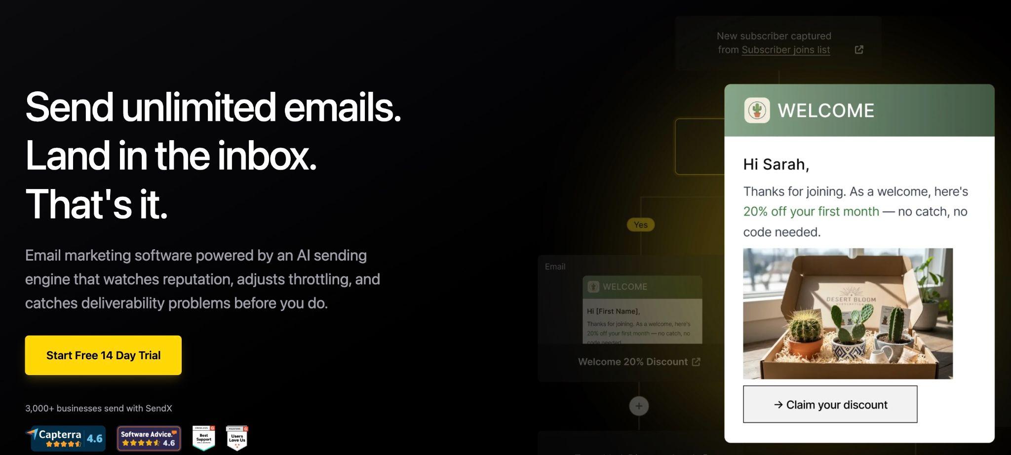 SendX blurb for hostadvice