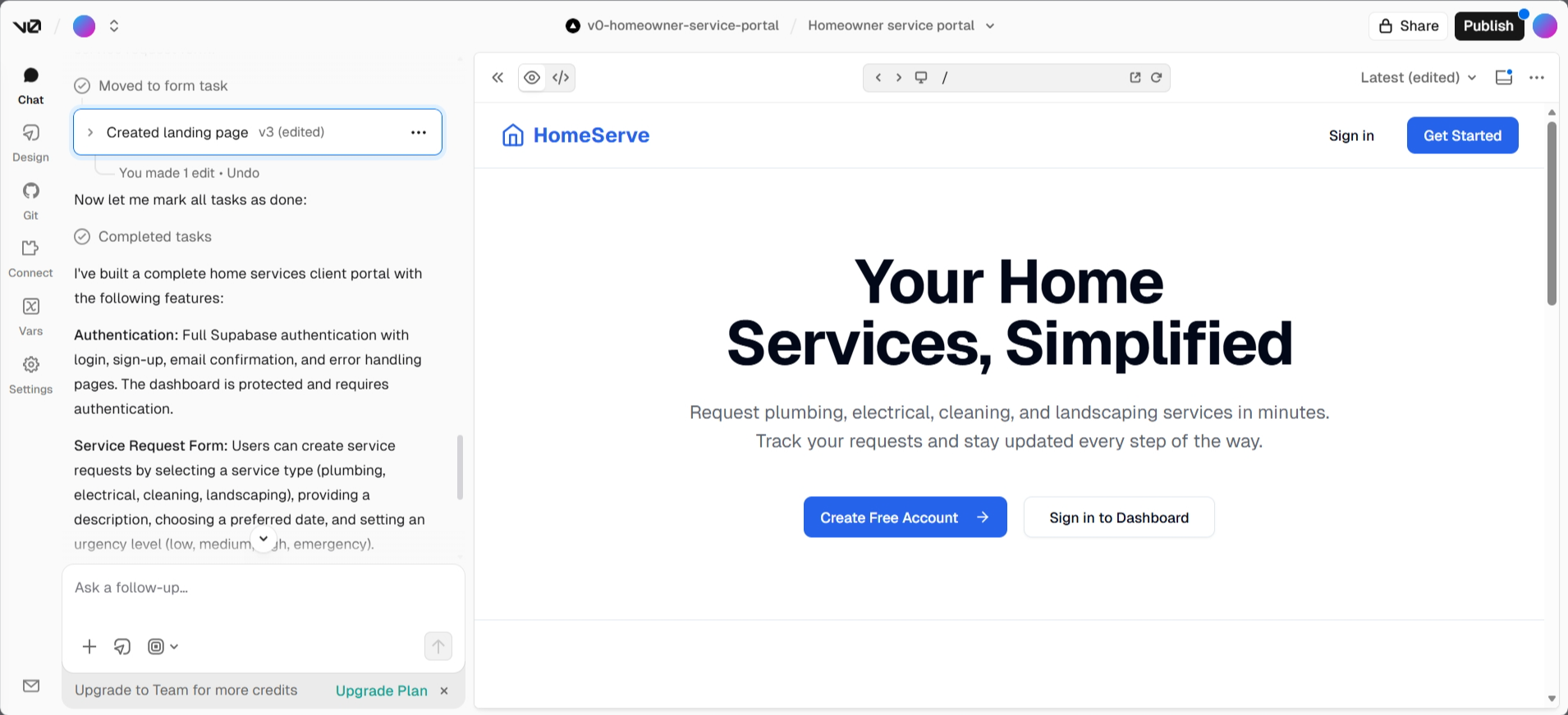 screenshot of HomeServe homepage