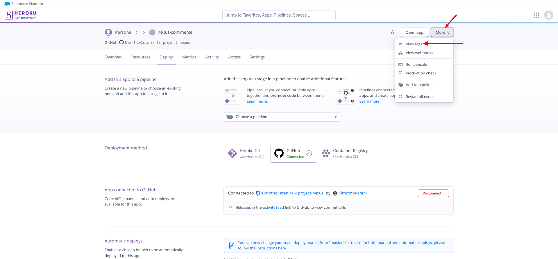 Heroku application error page after deployment