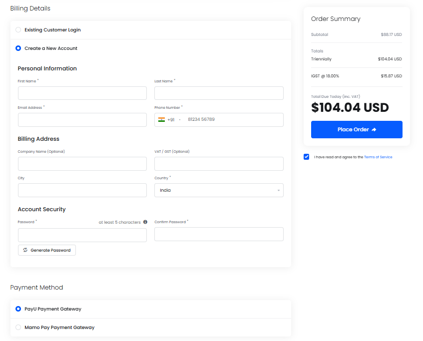 BigCloudy promo code validation field