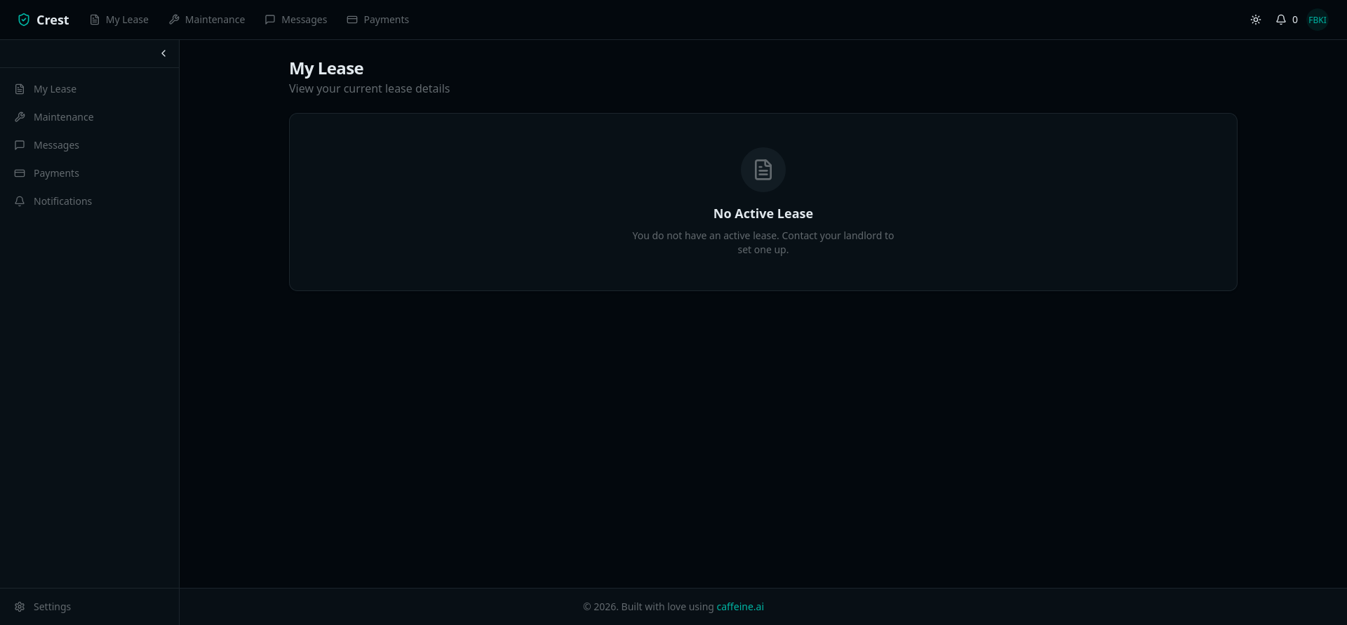 screenshot of Project's dashboard