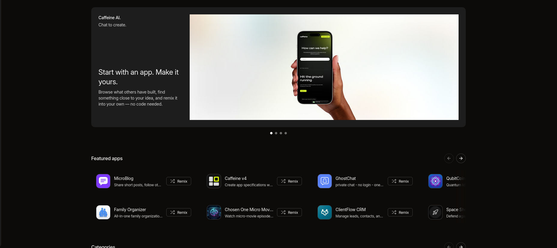 screenshot of the App Market