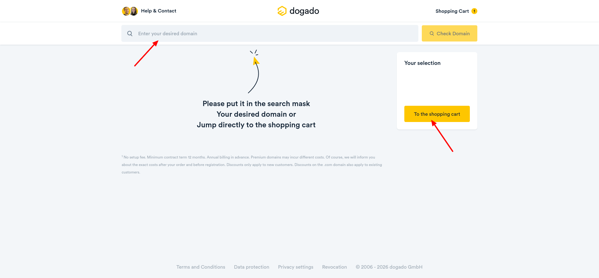 screenshot of the 'To the shopping cart' button