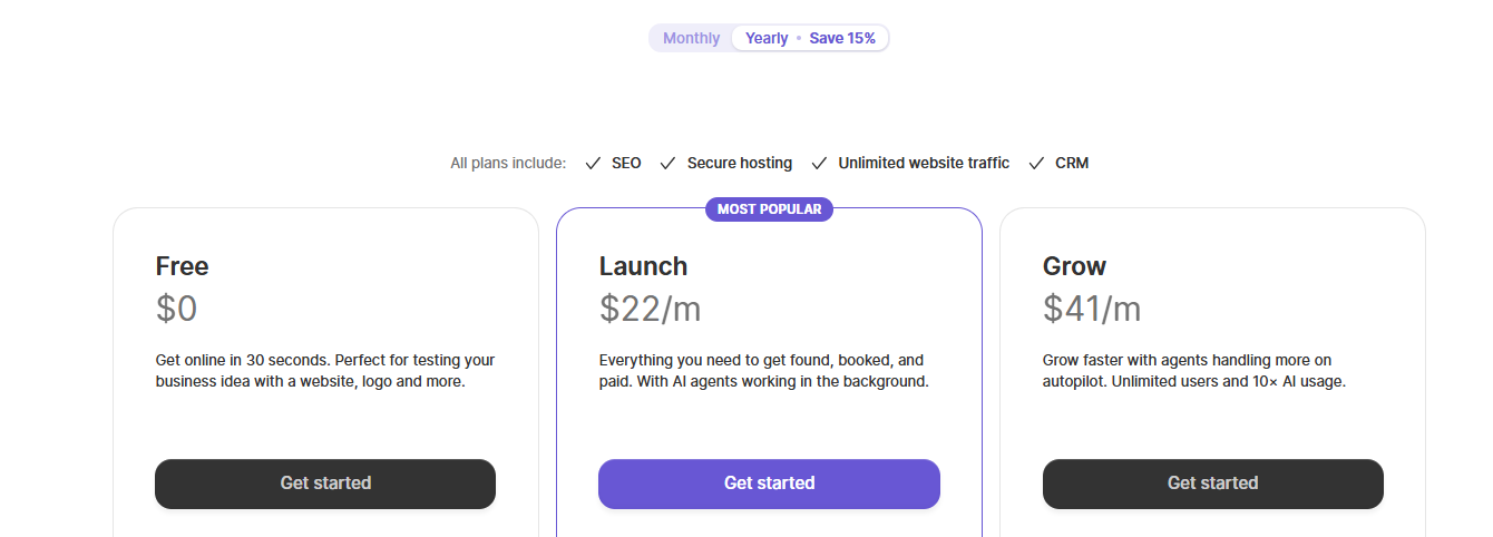 Durable pricing plans and yearly billing discount