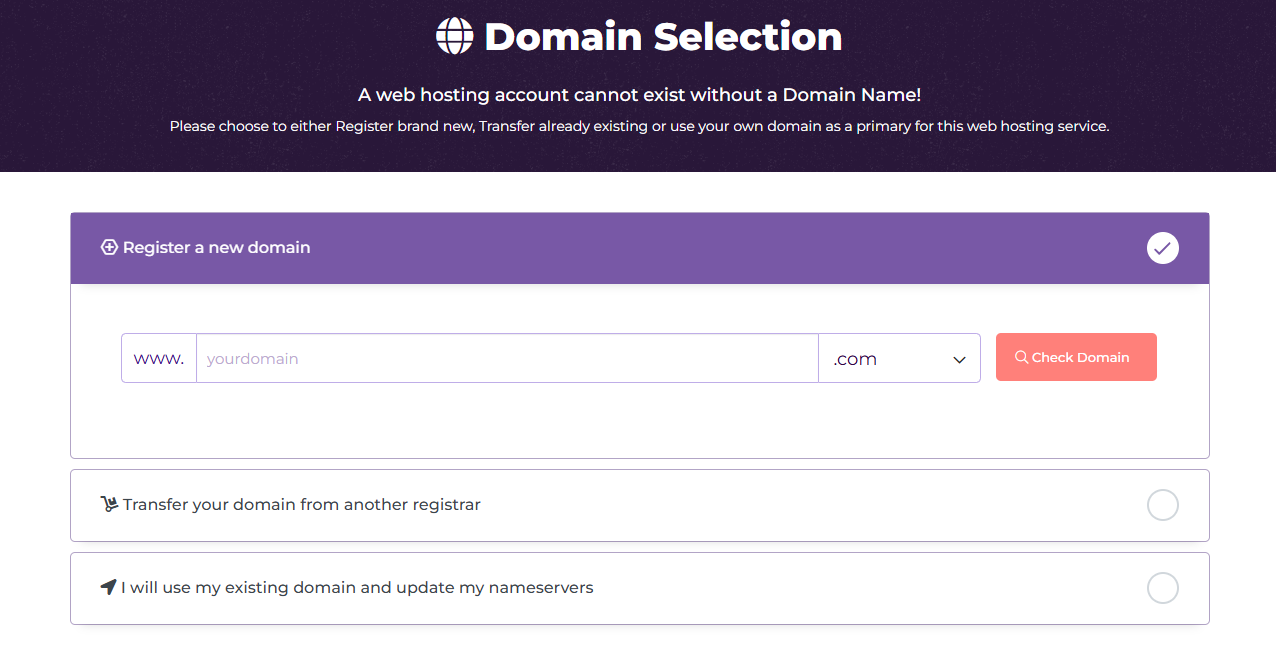 Options d’enregistrement et de connexion de domaine de HostArmada OpenClaw Hosting